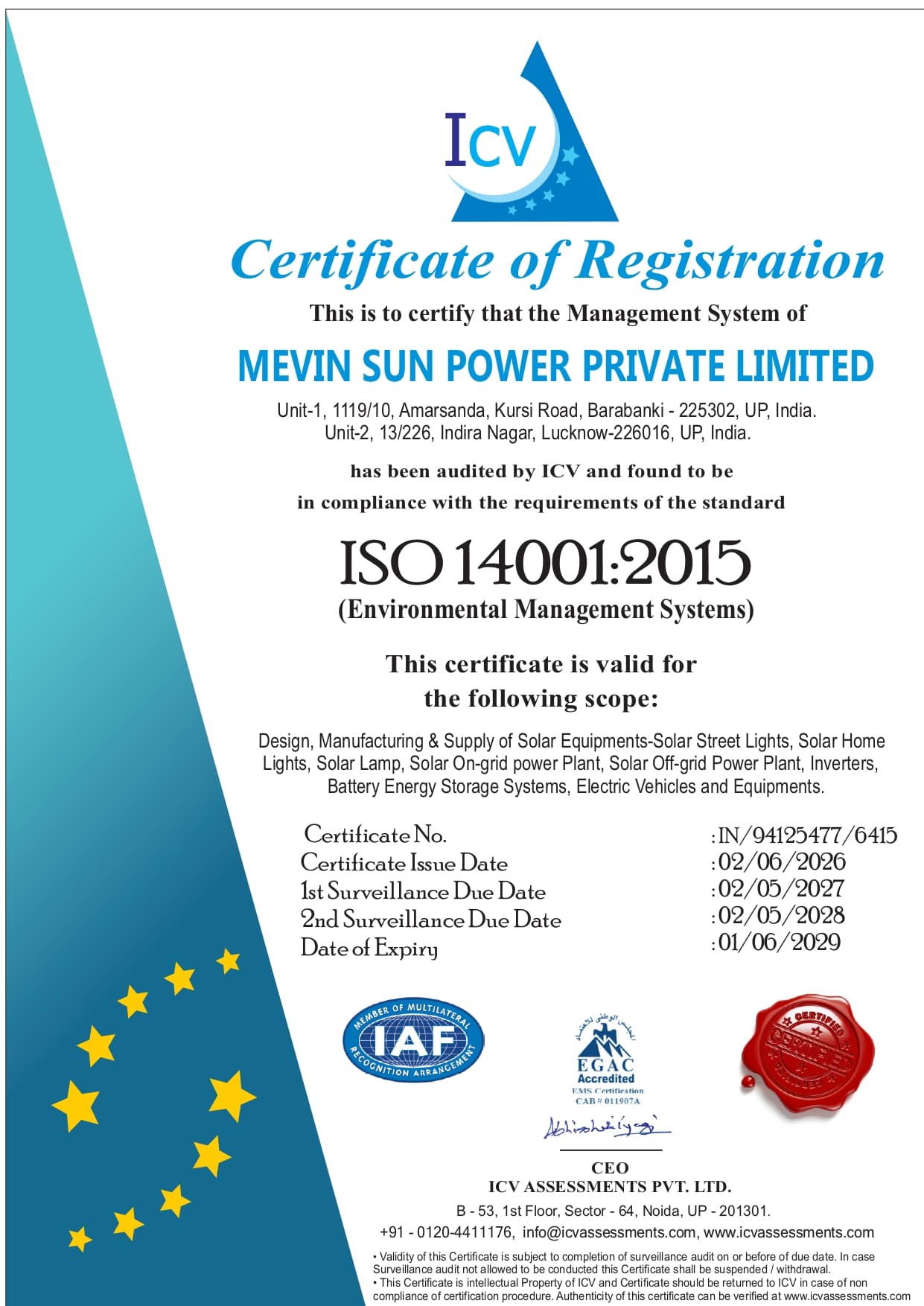ISO 14001 Certificate