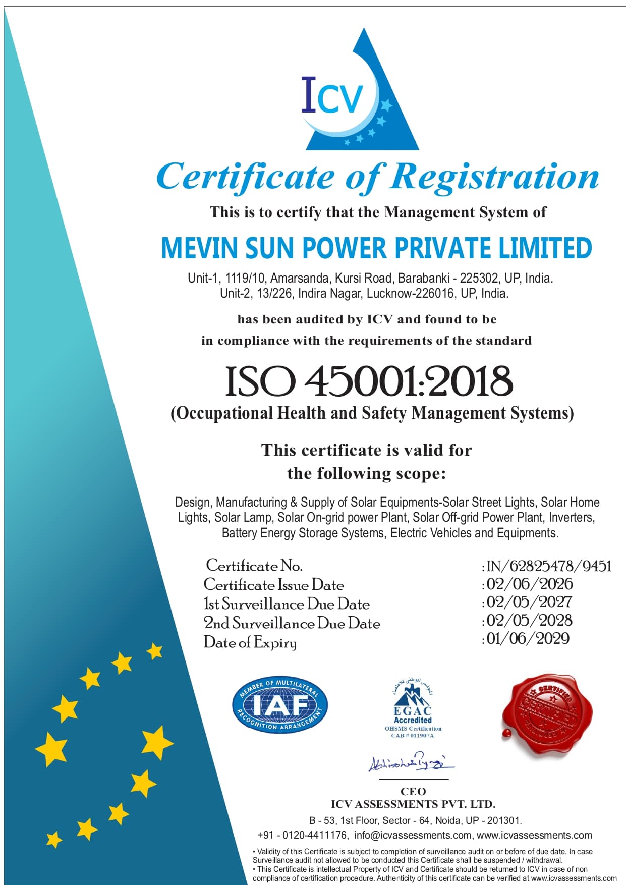 ISO 45001 Certificate